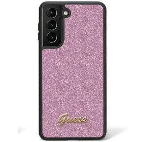 Pouzdro GUESS pro Galaxy S24 Ultra, Glitter Script Hardcase, fialové