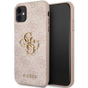 Pouzdro GUESS pro iPhone 11, 4G Big Metal Logo, růžové