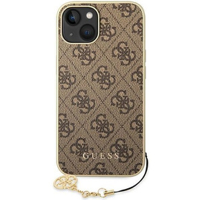 Pouzdro GUESS pro iPhone 14, 4G Charms Collection Hardcase, hnědé