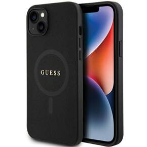 Pouzdro GUESS pro iPhone 15, Saffiano MagSafe, černé