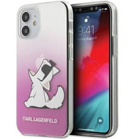 Pouzdro Karl Lagerfeld pro iPhone 12 mini, Choupette Fun, růžové