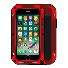 Pouzdro Love Mei pro iPhone 8 Plus/7 Plus, armored with glass, červené