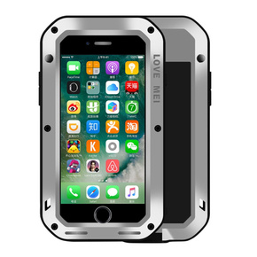 Pouzdro Love Mei pro iPhone 8 Plus/7 Plus, armored with glass, šedé