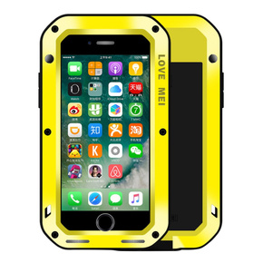 Pouzdro Love Mei pro iPhone 8 Plus/7 Plus, armored with glass, žluté