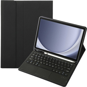 Pouzdro + klávesnice Samsung Galaxy Tab A9+, Leather Pen Slot TouchPad, černé