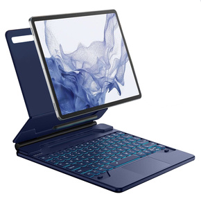 Pouzdro + klávesnice Samsung Galaxy Tab S9+/ S8+/ S7+/ S7 FE, Dexnor Magnetic Keyboard Touchpad, modré
