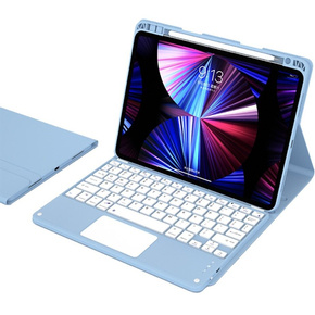 Pouzdro + klávesnice iPad 10.2 2021 / 2020 / 2019 / Air 10.5 2019, Leather Pen Slot TouchPad, světle modré