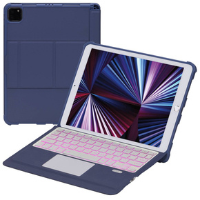 Pouzdro + klávesnice iPad Air 10.9 4 2020 / 5 2022, Pen Slot TouchPad, fialové