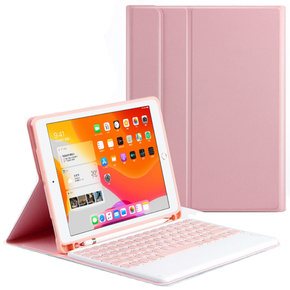 Pouzdro + klávesnice iPad Pro 11 2021 / 2018, iPad Air 10.9 4 2020 / 5 2022, Pen Slot, růžové rose gold