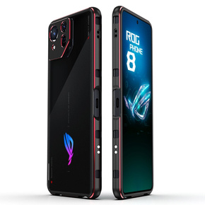 Pouzdro pro ASUS ROG Phone 8 Pro, Armor Bumper, s krytem objektivu, černá / červená