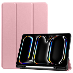 Pouzdro pro Apple iPad Pro 13" 7 gen. 2024 (A2925, Smartcase s prostorem pro stylus, růžové