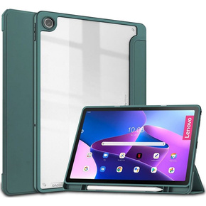 Pouzdro pro Lenovo Tab M10 Plus 10.6 Gen 3 TB-125F TB-128F, Smartcase Hybrid, se slotem na stylus, tmavě zelené