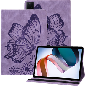 Pouzdro pro Lenovo Tab M9, Wallet Pen Slot, butterflies, hnědé