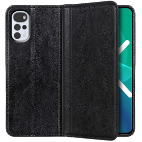 Pouzdro pro Motorola Moto G22, Wallet Litchi Leather, černé