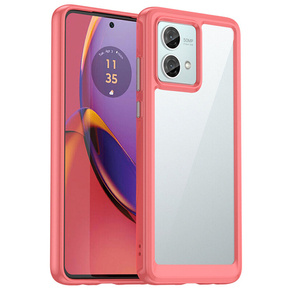 Pouzdro pro Motorola Moto G84 5G, Fusion Hybrid, průhledná / červená