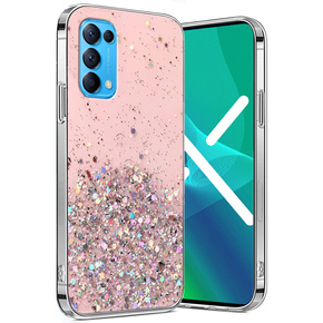 Pouzdro pro OPPO Reno 5 5G, Glittery, růžové