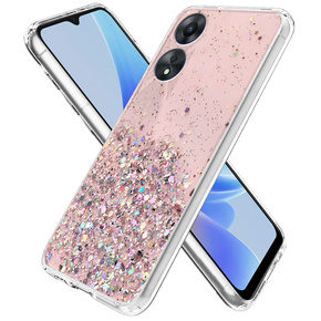 Pouzdro pro Oppo A17, Glittery, růžové