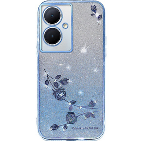 Pouzdro pro Oppo A79 5G, Glitter Flower, modré