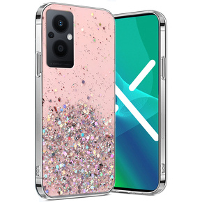 Pouzdro pro Oppo Reno7 Lite 5G, Glittery, růžové