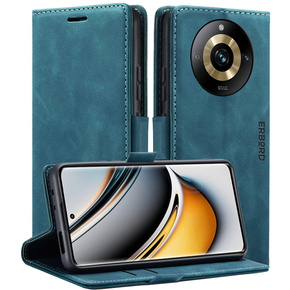 Pouzdro pro Realme 11 Pro 5G / Pro+ 5G, ERBORD Vintage peněženka s klopou, modré