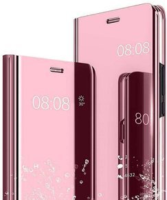 Pouzdro pro Realme C11, Clear View, růžové rose gold