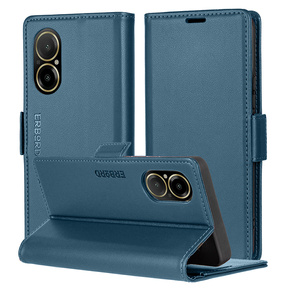 Pouzdro pro Realme C67 4G, ERBORD Glossy Litchi, flipová peněženka, modré