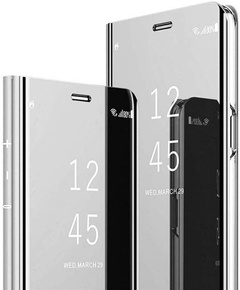 Pouzdro pro Samsung Galaxy A20S, Clear View, stříbrné
