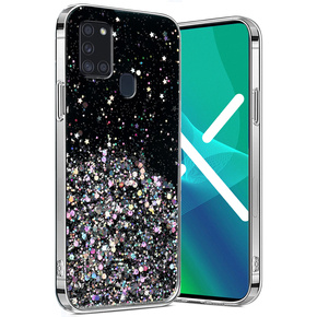 Pouzdro pro Samsung Galaxy A21S, Glittery, černé