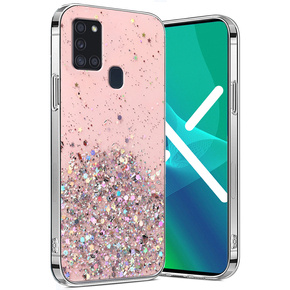 Pouzdro pro Samsung Galaxy A21S, Glittery, růžové