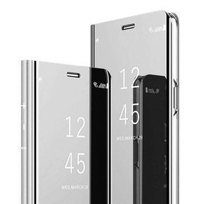 Pouzdro pro Samsung Galaxy A22 5G, Clear View, stříbrné