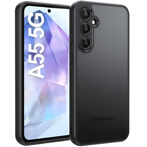 Pouzdro pro Samsung Galaxy A55 5G, Fusion Hybrid, s ochranou fotoaparátu, transparentní / černé