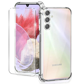 Pouzdro pro Samsung Galaxy M34 5G, Anti-Shock, průhledné + sklo 9H