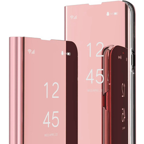 Pouzdro pro Samsung Galaxy M53 5G, Clear View, růžové rose gold