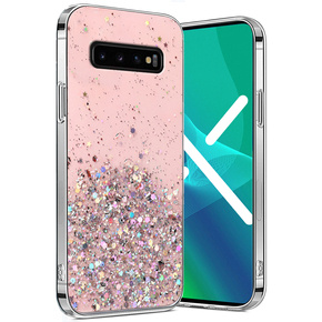 Pouzdro pro Samsung Galaxy S10 Plus, Glittery, růžové