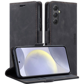 Pouzdro pro Samsung Galaxy S24+ Plus, ERBORD Vintage peněženka s klopou, černé