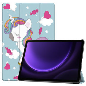 Pouzdro pro Samsung Galaxy Tab S9 FE, Smartcase Pen Slot, unicorn