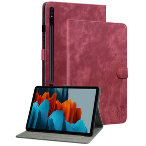 Pouzdro pro Samsung Galaxy Tab S9, Wallet Pen Slot, červené