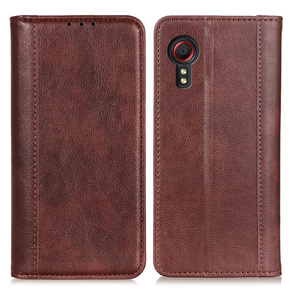 Pouzdro pro Samsung Galaxy Xcover 7, Wallet Litchi Leather, hnědé