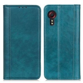 Pouzdro pro Samsung Galaxy Xcover 7, Wallet Litchi Leather, zelené