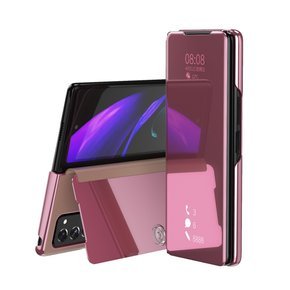 Pouzdro pro Samsung Galaxy Z Fold 2 5G, Clear View, růžové rose gold