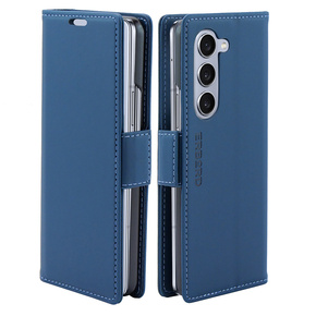 Pouzdro pro Samsung Galaxy Z Fold 5 5G, ERBORD Glossy Litchi, flipová peněženka, modré