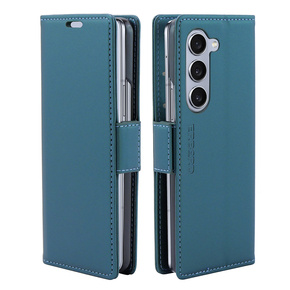 Pouzdro pro Samsung Galaxy Z Fold 5 5G, ERBORD Glossy Litchi, flipová peněženka, zelené