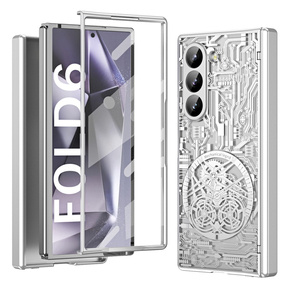 Pouzdro pro Samsung Galaxy Z Fold6 5G, Mechanical Legend, stříbrné
