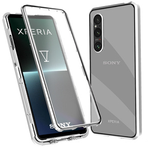 Pouzdro pro Sony Xperia 1 V, Magnetic Dual Glass, stříbrné