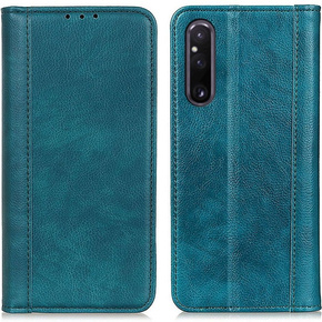 Pouzdro pro Sony Xperia 1 V, Wallet Litchi Leather, zelené