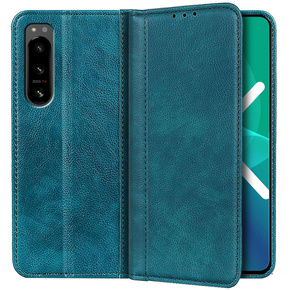 Pouzdro pro Sony Xperia 5 IV 5G, Wallet Litchi Leather, zelené