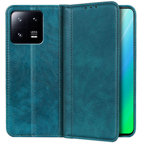 Pouzdro pro Xiaomi 13, Wallet Litchi Leather, zelené