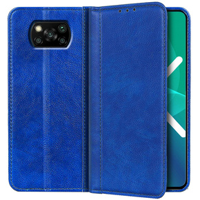 Pouzdro pro Xiaomi Poco X3 NFC / Poco X3 PRO, Wallet Litchi Leather, modré