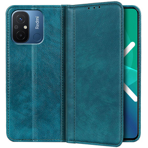 Pouzdro pro Xiaomi Redmi 12C, Wallet Litchi Leather, zelené