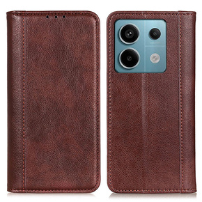 Pouzdro pro Xiaomi Redmi Note 13 Pro 5G, Wallet Litchi Leather, hnědé